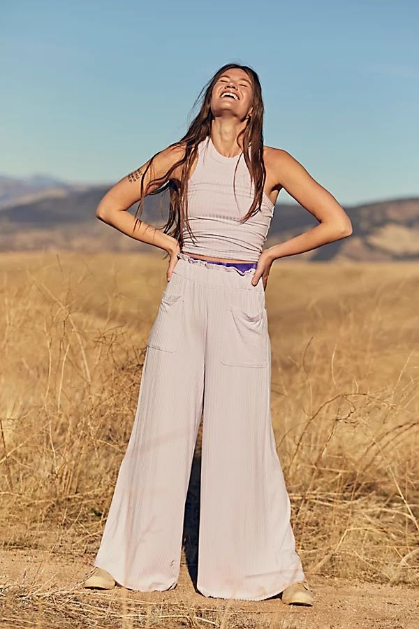 Blissed Out Wide-Leg Pants by FP Movement at Free People, Dew Berry, L | Free People (Global - UK&FR Excluded)