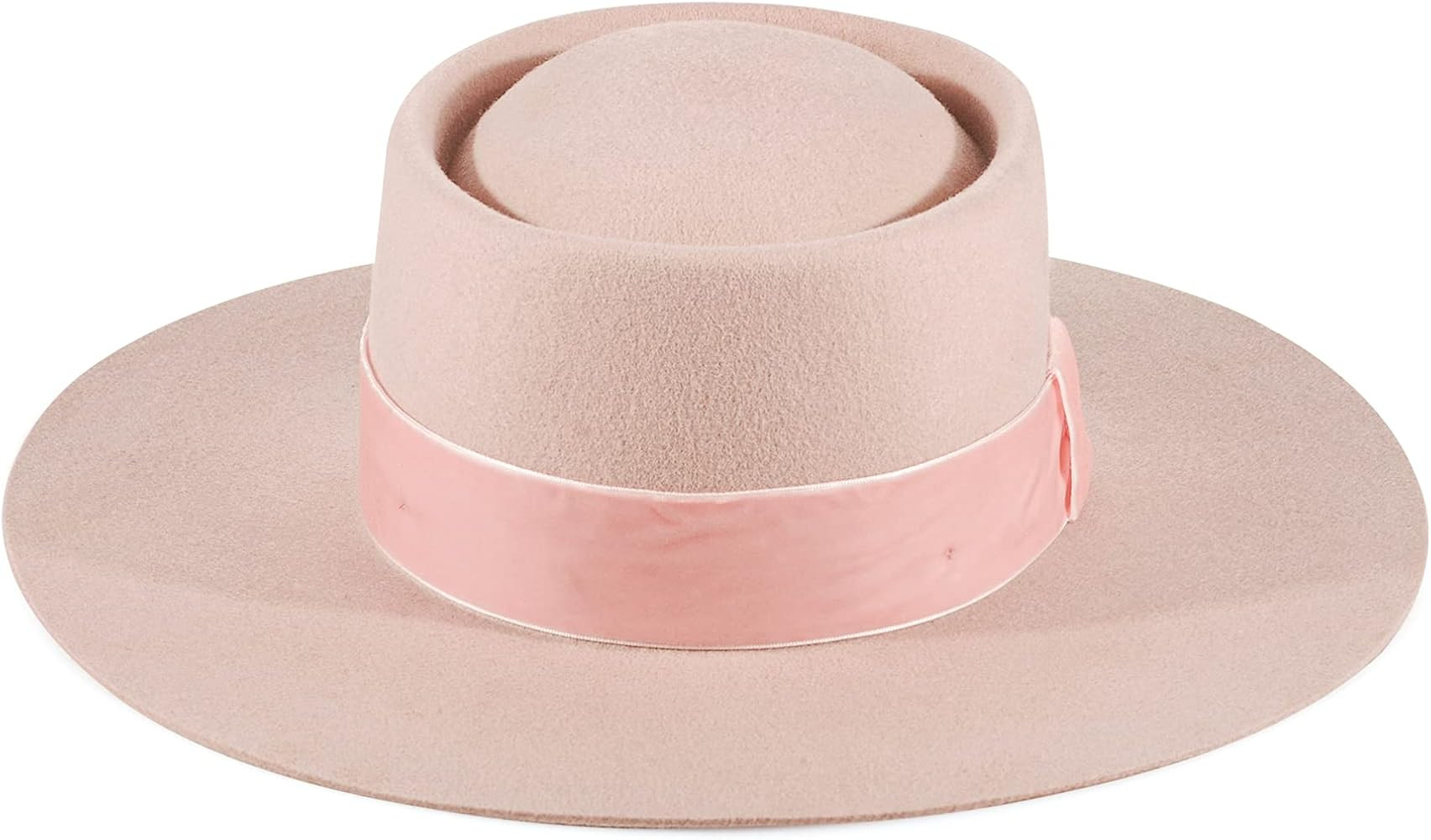 Fedora for Women Wool Felt Boater Hat Flat Top/Pork Pie Style Wide Brim Adjustable Vintage Classi... | Amazon (US)