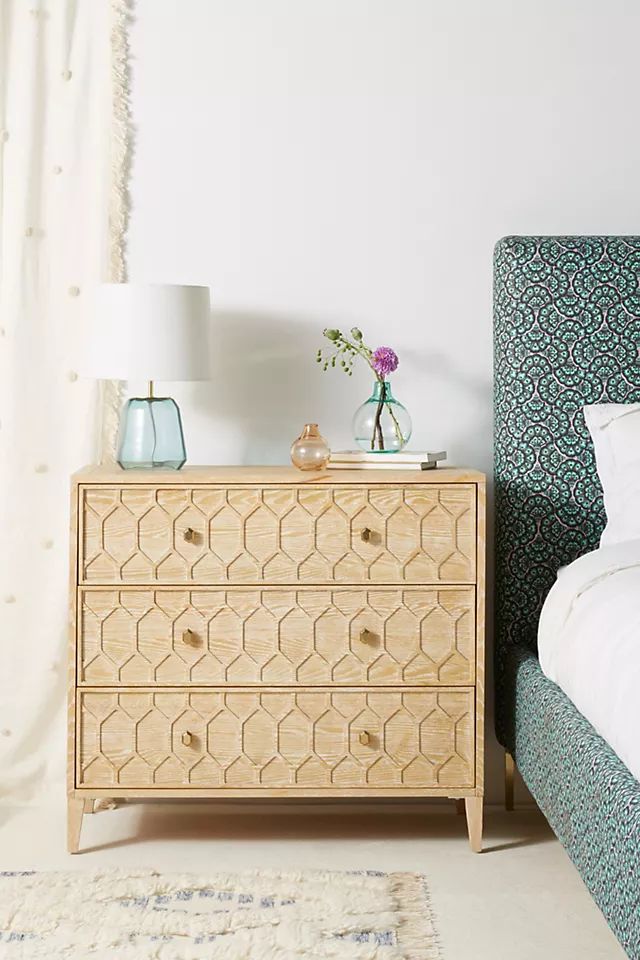 Textured Trellis Three-Drawer Dresser | Anthropologie (US)