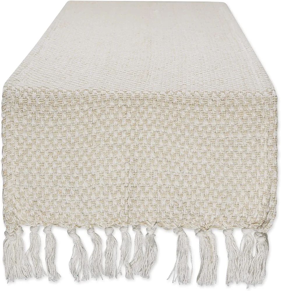 DII Woven Basics Collection 100% Cotton Knit Table Runner, 15x72, Natural | Amazon (US)