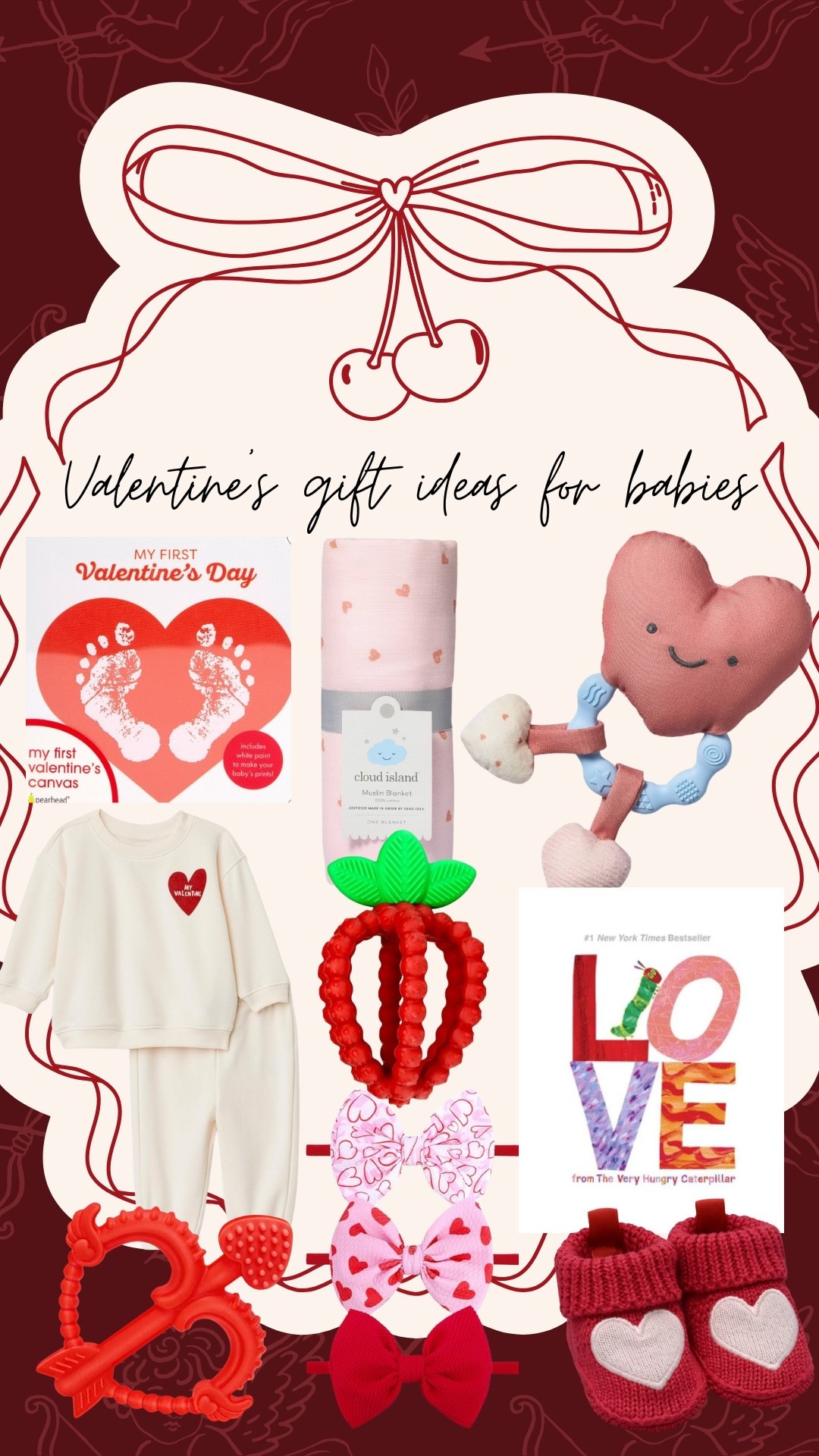 Valentine’s Day gift ideas for babies 🤍🎀

Valentine’s Day, gift ideas, gifts for baby, Valentine’s Day gift guide 



#LTKSeasonal #LTKBaby #LTKValentine