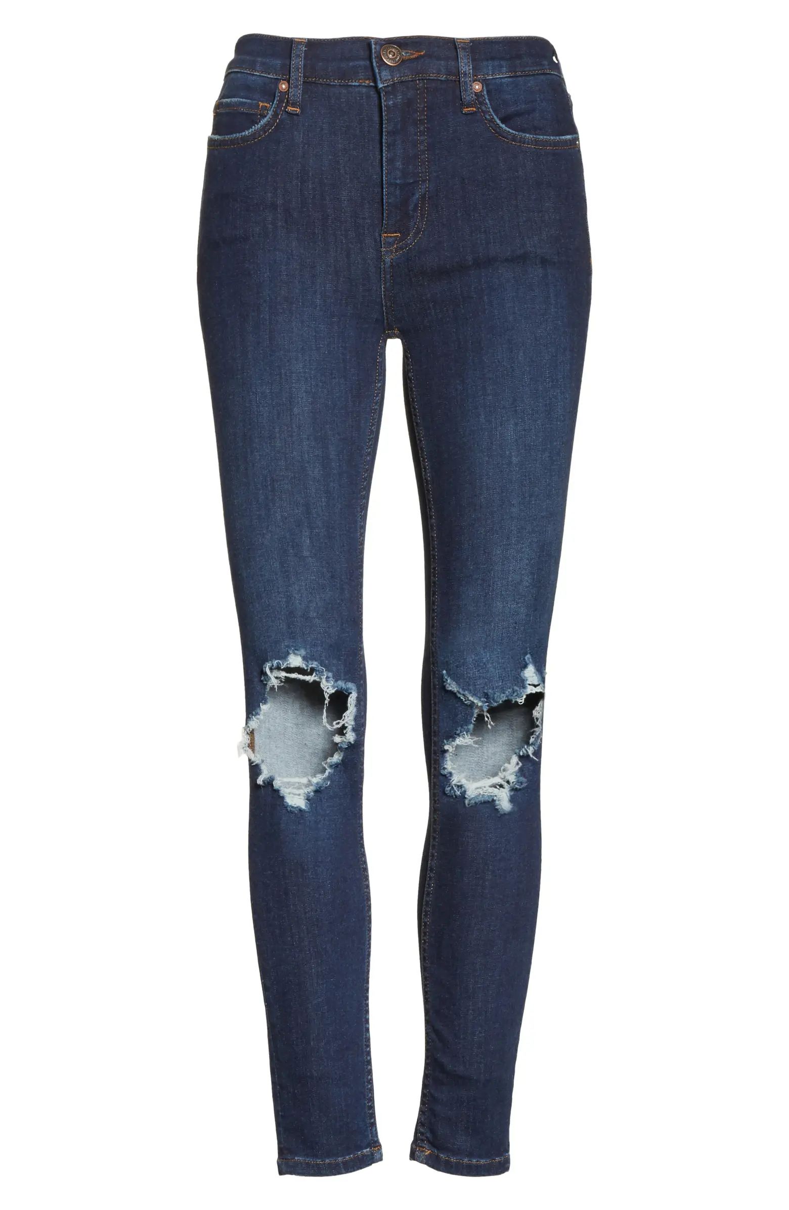 We the Free by Free People High Rise Busted Knee Skinny Jeans | Nordstrom