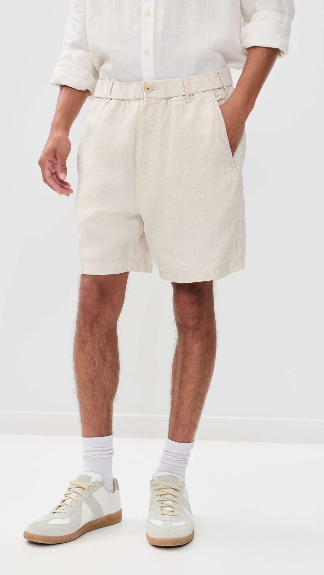 Linen Pull On Shorts 6" | Shopbop
