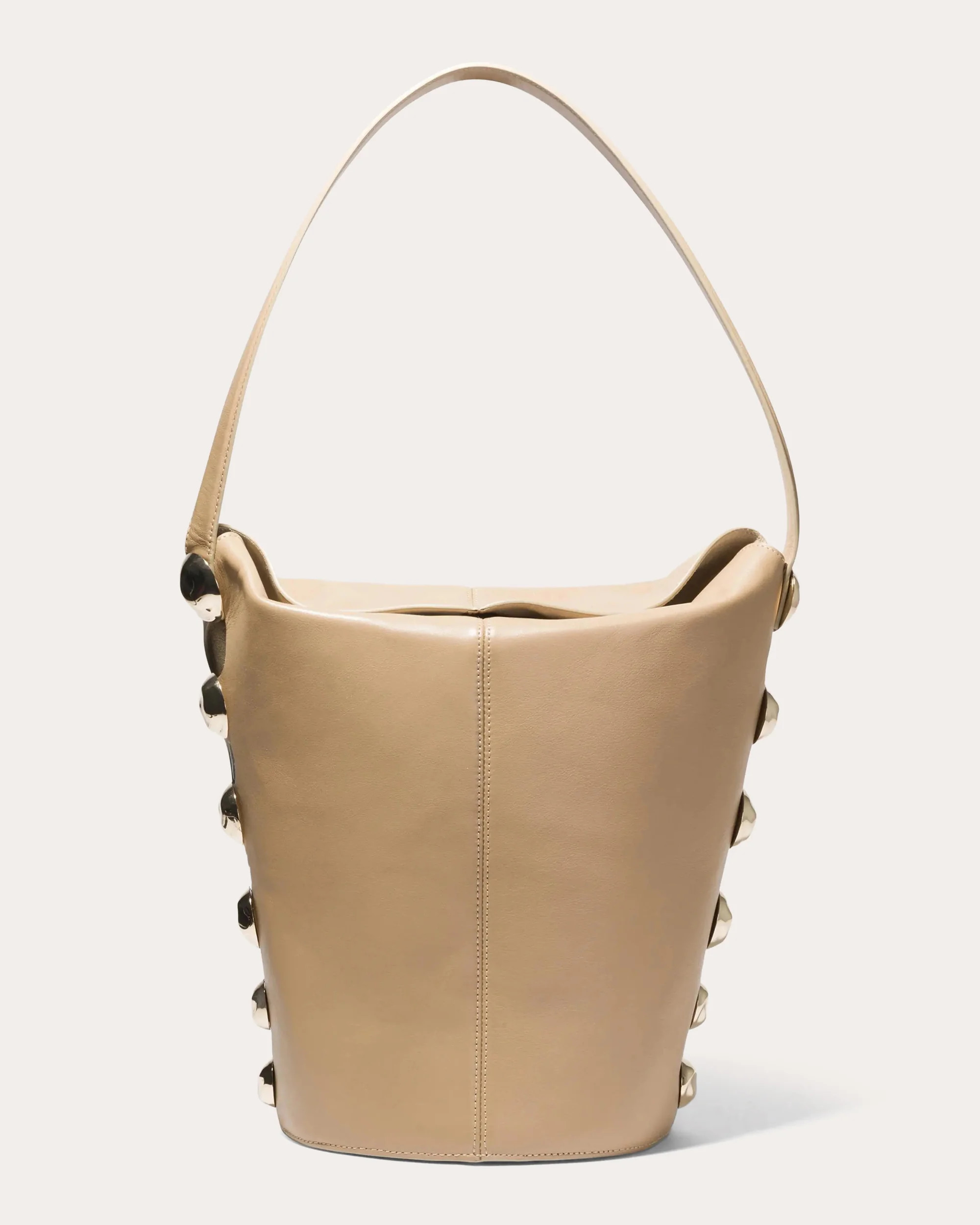 Amaya Studded Leather Bucket Bag | Olivela