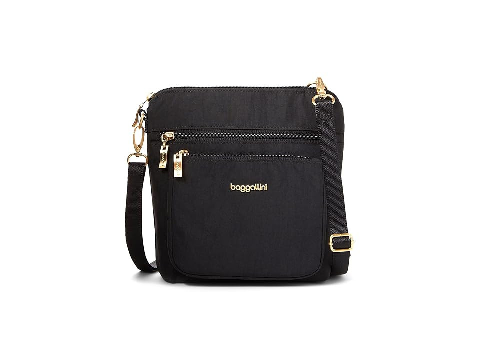 Baggallini Modern Pocket Crossbody Cross Body Women's Handbags Black/Gold Hardware, Nylon/Polyester | Zappos