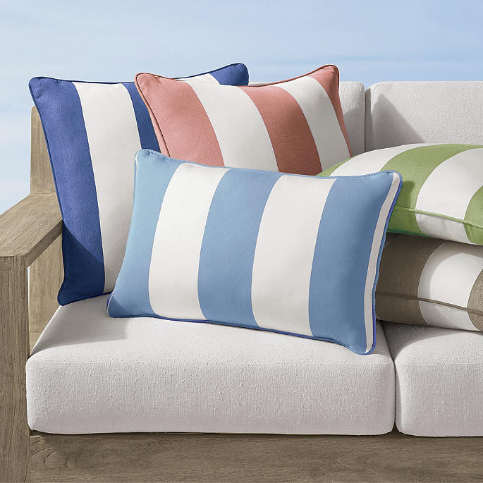 Resort Stripe Indoor/Outdoor Pillow | Frontgate | Frontgate