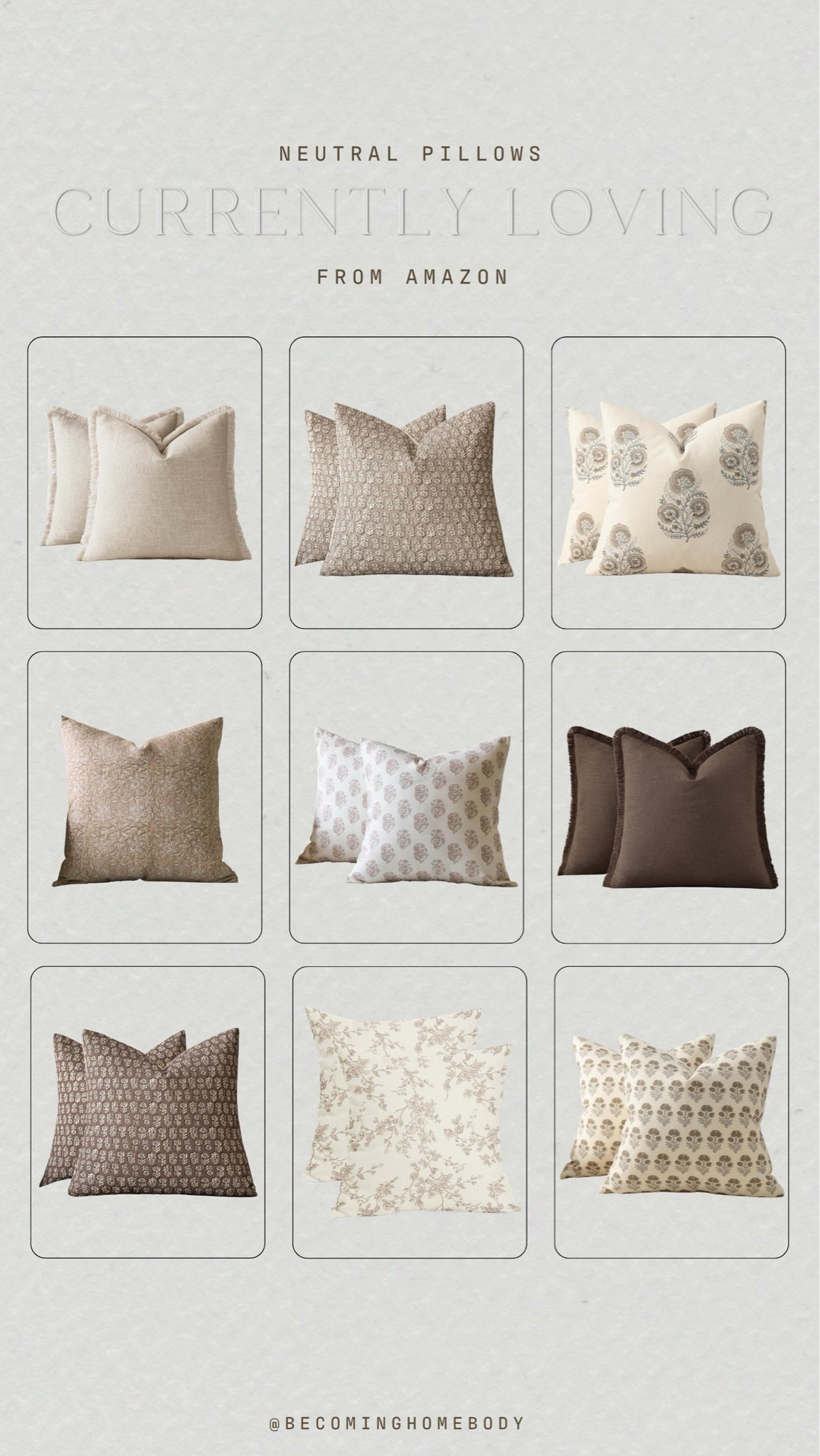Neutral summer throw pillows from Amazon 🤎 Brown Pillows, Amazon Home, Amazon Finds, Pattern Pillows, Beige Pillows
