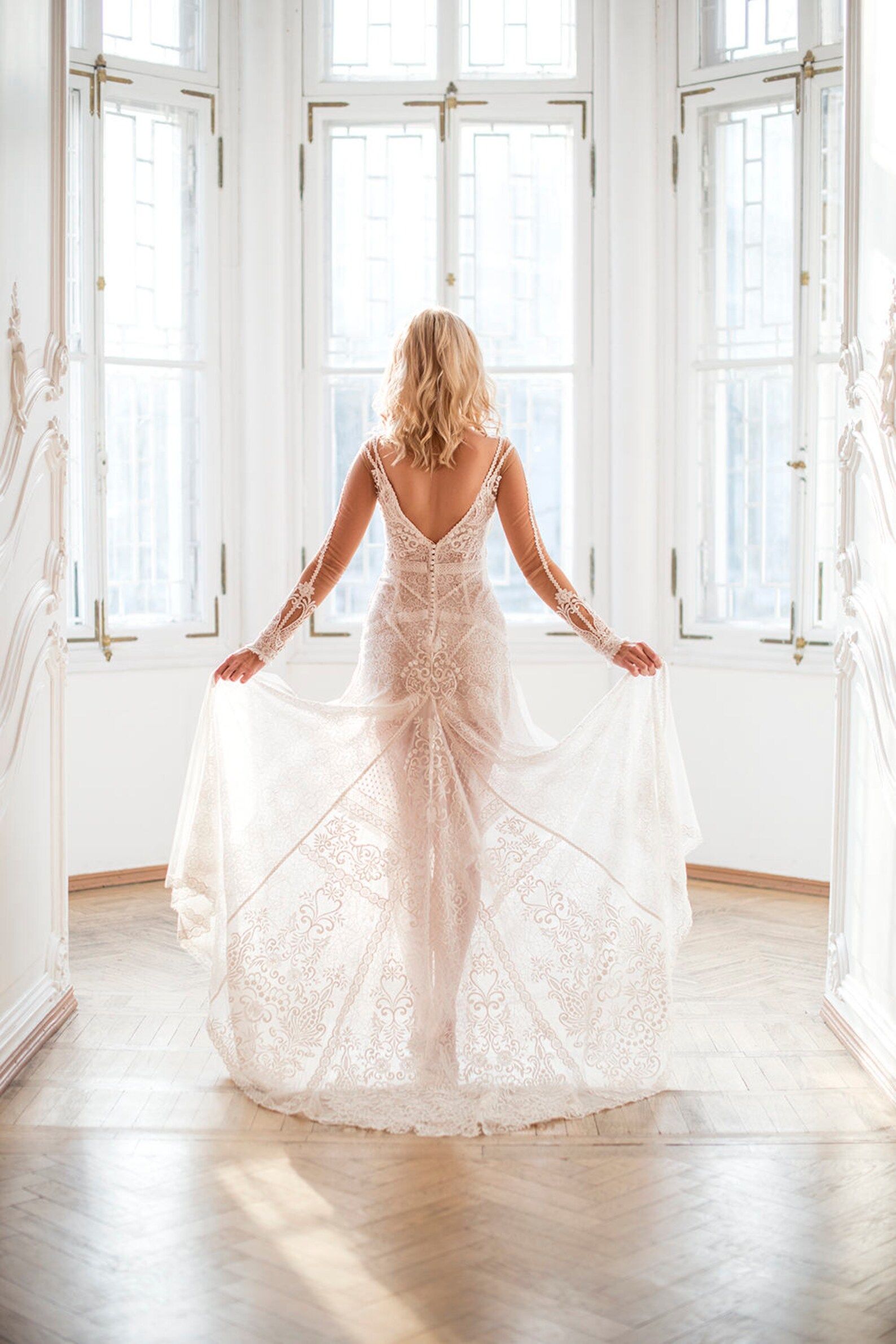 Amazing Long Sleeve bohemian wedding dress boho wedding | Etsy | Etsy (US)