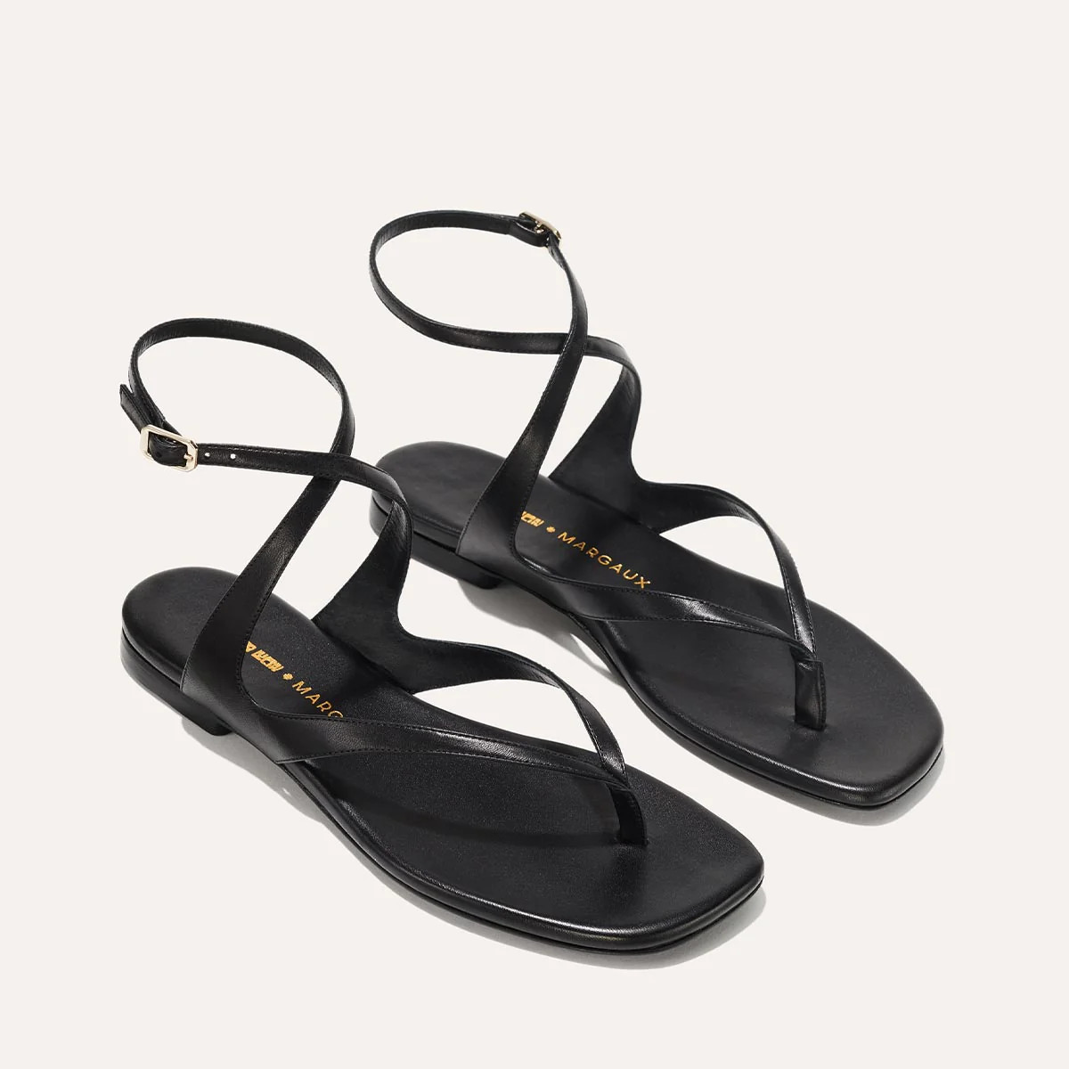 The Palermo Sandal - Black Nappa | Margaux
