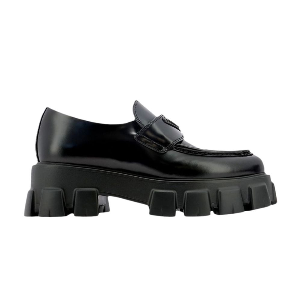 Prada Wmns Monolith Pointy Brushed Leather Loafers 'Black' | Women's Size 6.5 | GOAT