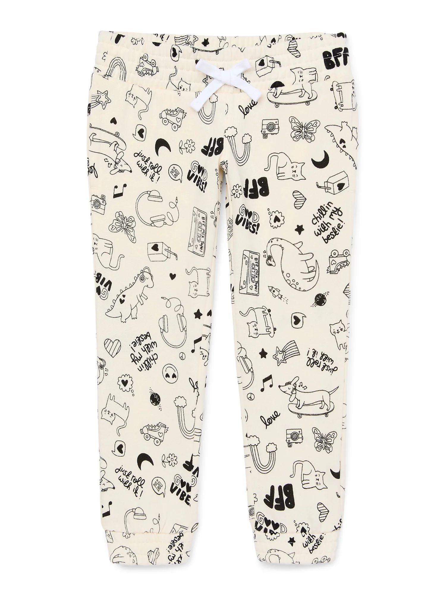 Wonder Nation Girls Fleece Jogger, Sizes 4-18 & Plus | Walmart (US)