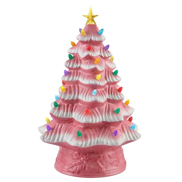 Mr. Christmas Prelit Ceramic Christmas Tree 16 in, Multiple Colors | Walmart (US)