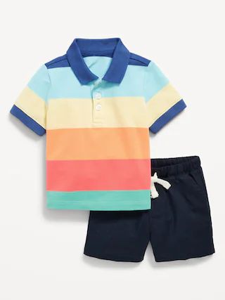 Striped Polo Shirt and Shorts Set for Baby | Old Navy (US)