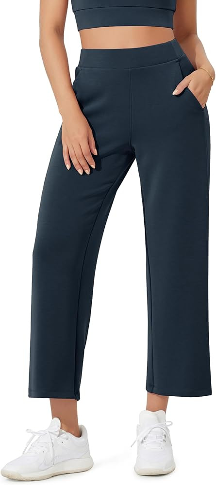 ODODOS Women's Modal Soft Relaxed Cropped Pants High Waist Casual Wide Leg Pants with Pockets - 2... | Amazon (US)
