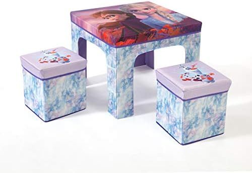 Idea Nuova Disney Frozen 2 3 Piece Collapsible Set with Storage Table and 2 Ottomans | Amazon (US)