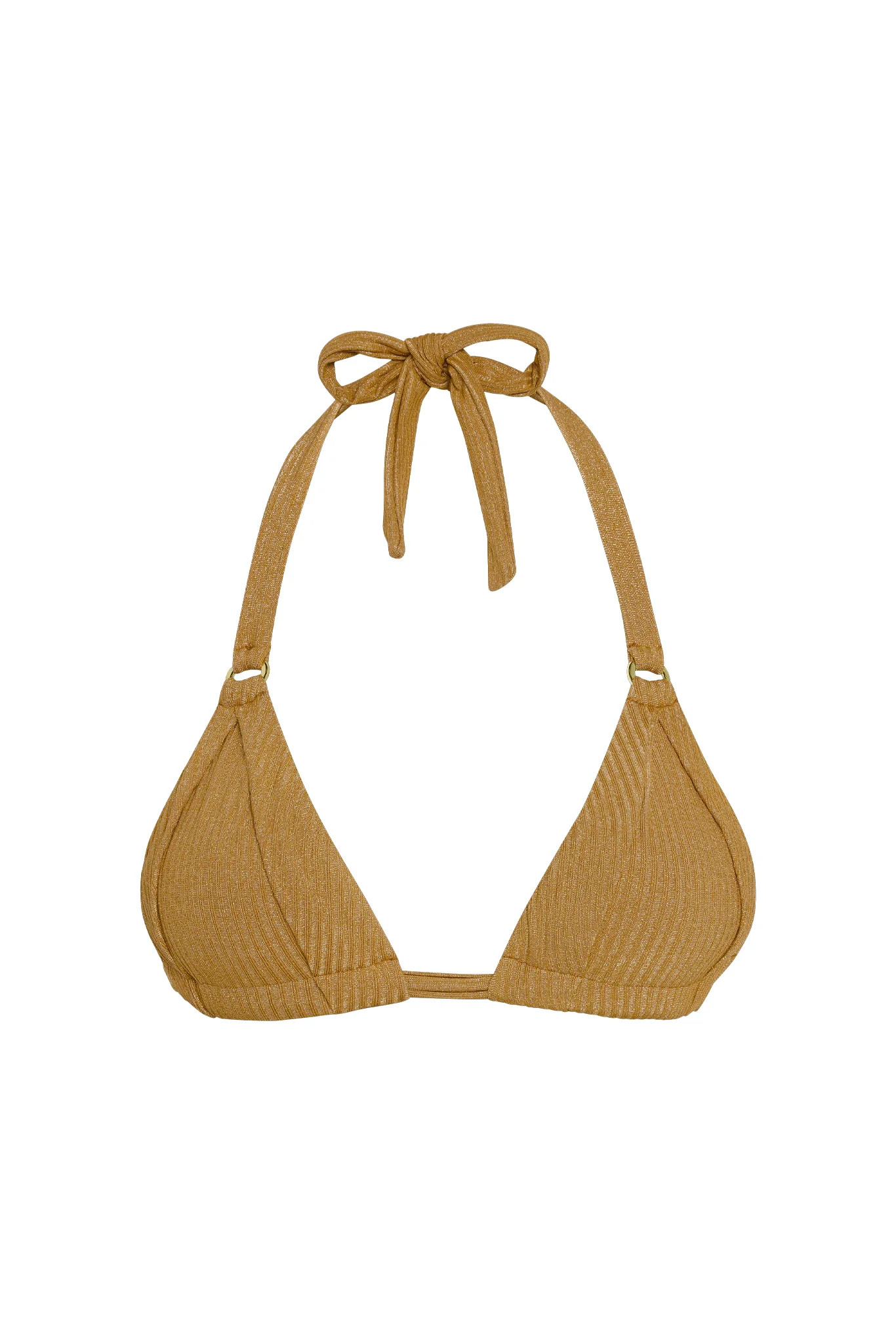 Morocco Top - Antique Gold Lurex Rib | Monday Swimwear