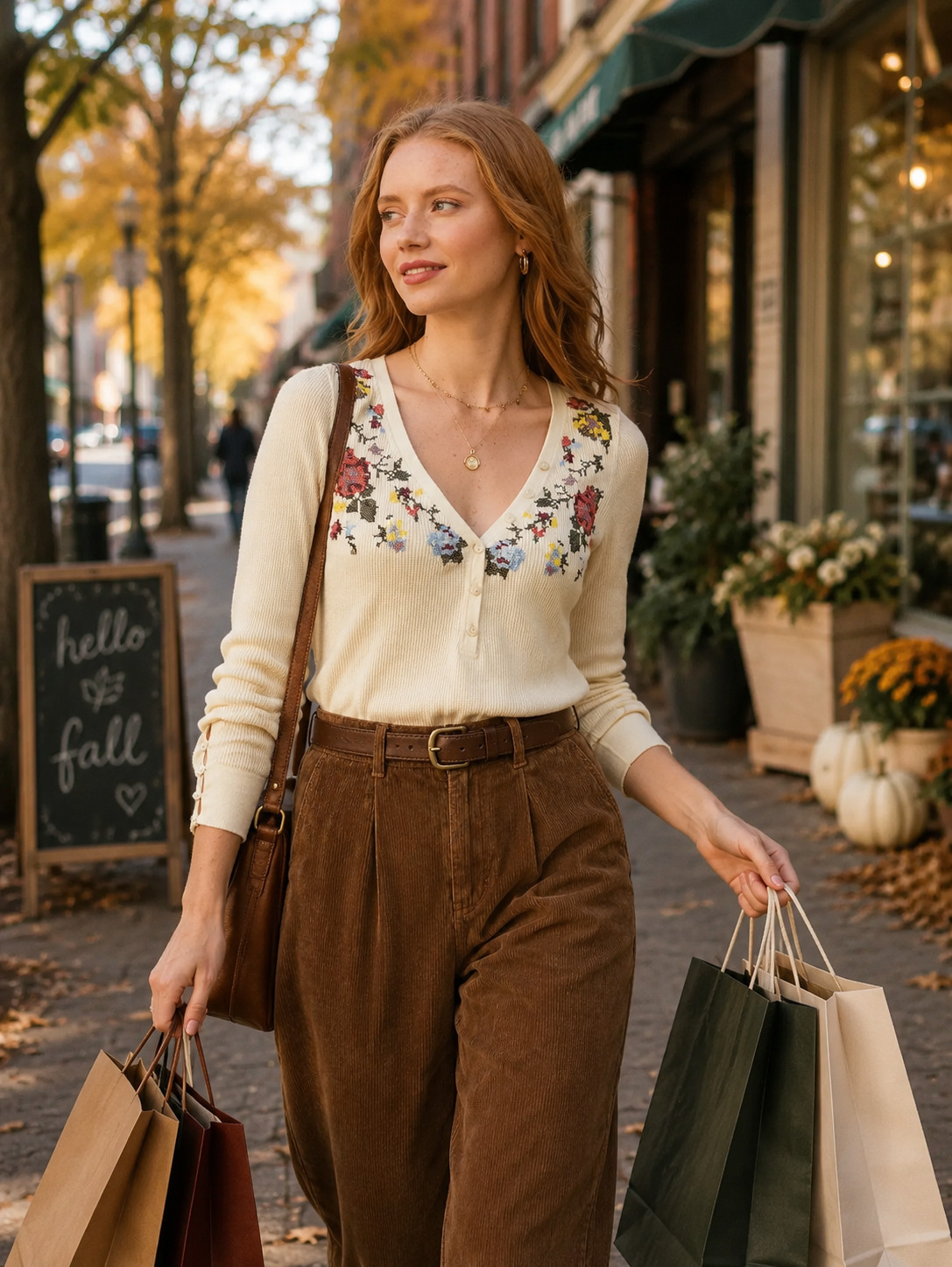 This embroidered henley is one of those tops that looks so cute with minimal effort. The little floral details make it feel special, but it’s still casual enough to wear with jeans or corduroy pants. Add a brown belt, boots, and a leather bag and you have such an easy everyday fall outfit. #EmbroideredTop #CasualFallStyle #FallOutfit #AutumnFashion #EverydayStyle #FallTops #LTKFinds 

 #LTKootd #LTKSeasonal #LTKU