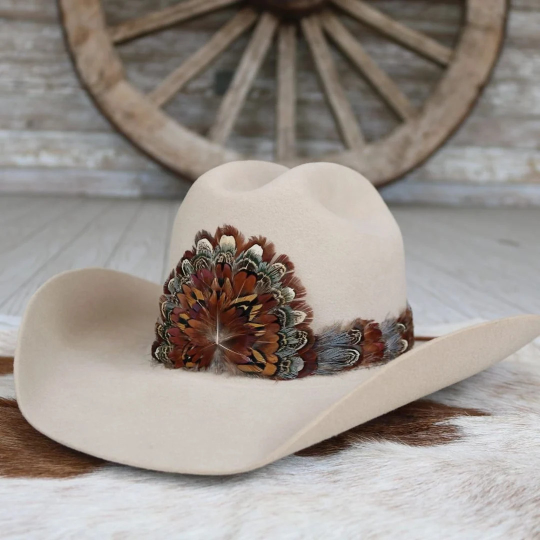 Western Feather Hat Band - Rowan (short) - Etsy | Etsy (US)