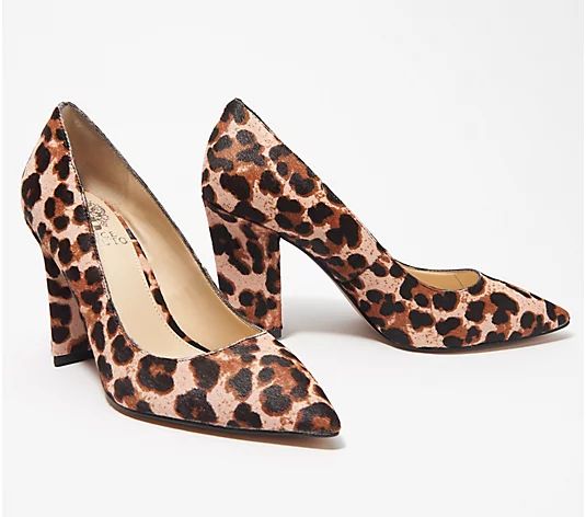 Vince Camuto Haircalf Block Heel Pumps - Candera | QVC