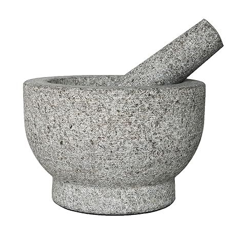 Granite Mortar and Pestle Set, 6" Heavy Duty Spice Grinder, Stone Serving Bowl for Guacamole, 2 C... | Amazon (US)