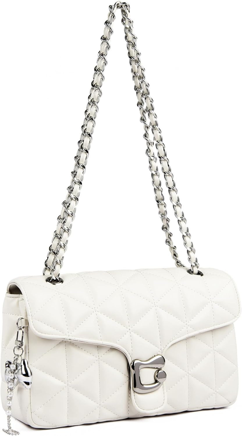 Travistar Quilted Crossbody Bags Purses for Women Chain Shoulder Bag Small | Amazon (US)