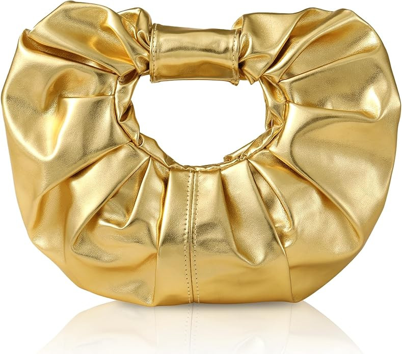 Clutch Purse for Women - Evening Clutch PU Leather Pleated Bag Designer Handbag for Party Prom We... | Amazon (US)