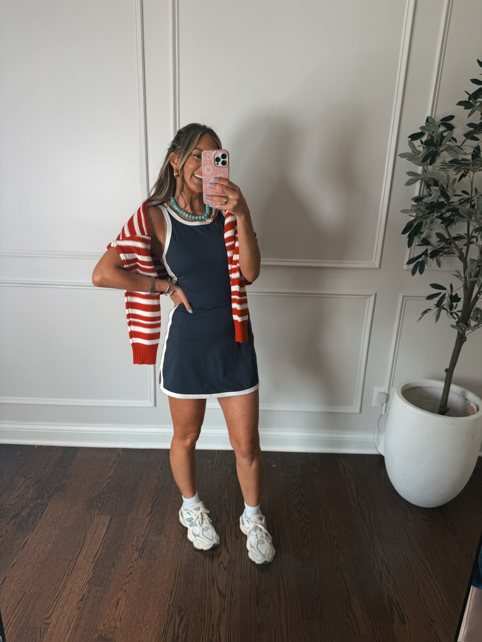 This active dress/dress combo are perfect for all the red, white and blue holidays coming up! The fabric is moisture wicking and the white stripes down the sides are so flattering! Memorial Day, 4th of July, Labor Day. America

#LTKgrwm #LTKmomlife #LTKActive