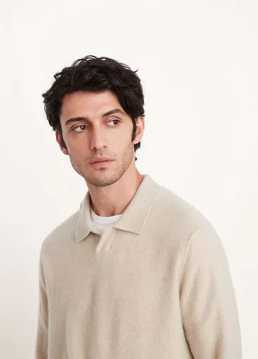 Boiled Cashmere Johnny Collar Sweater | Vince LLC