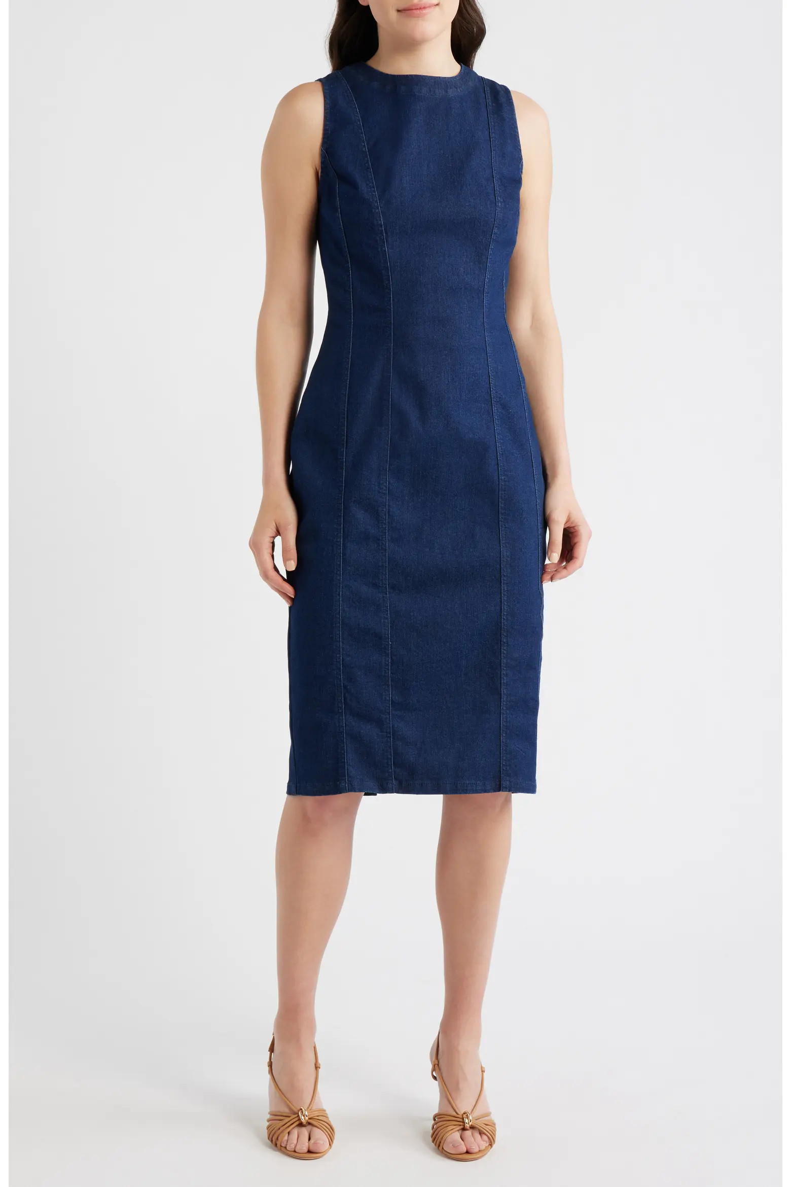 Maggy London Sleeveless Stretch Denim Sheath Dress (Women) | Nordstrom | Nordstrom