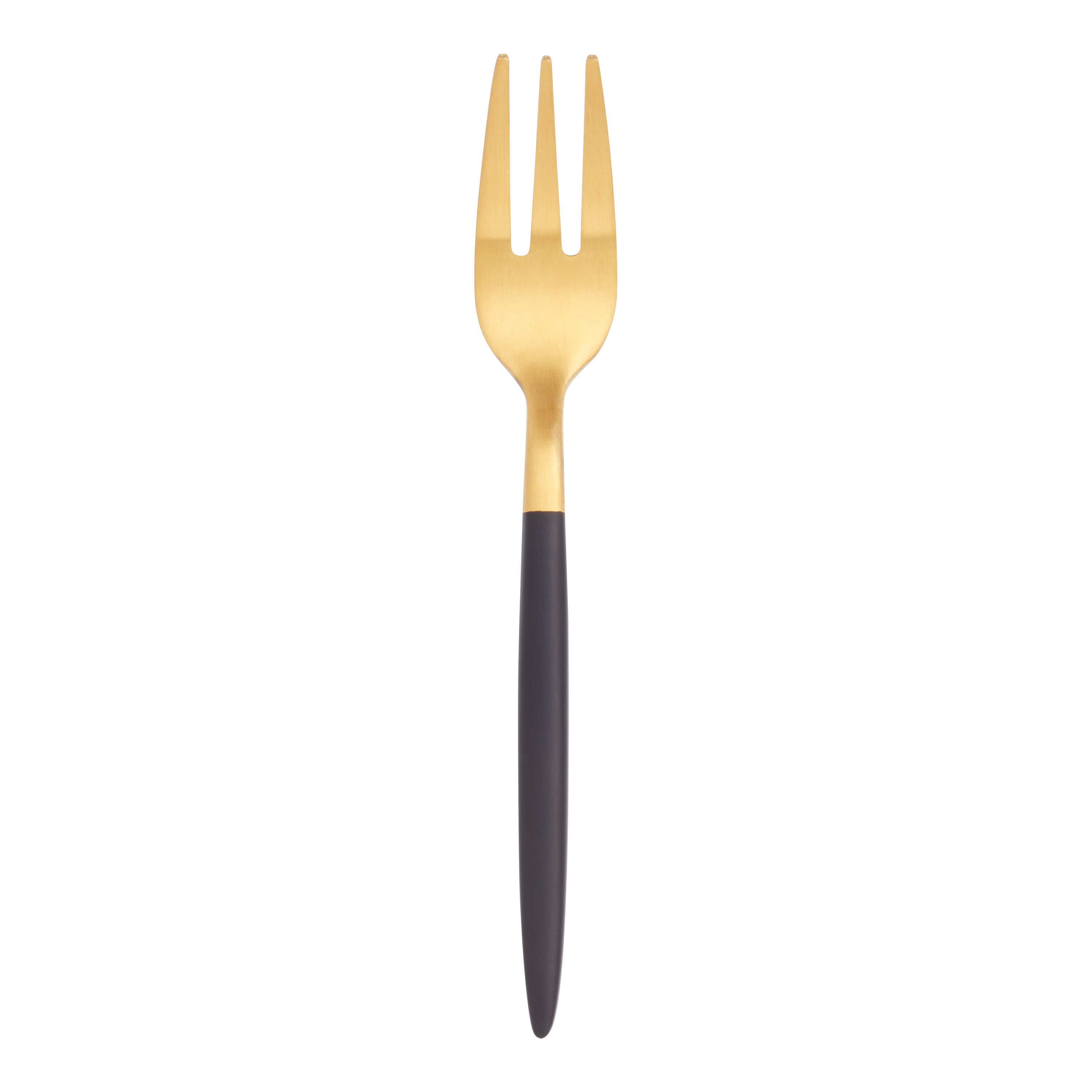 Shay Black And Gold Cocktail Fork Set Of 2 | World Market