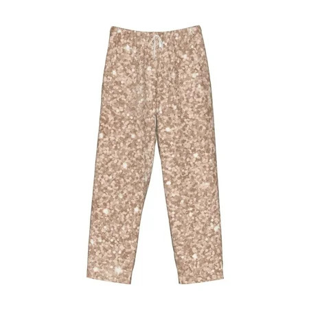 Lsque Beige Sparkling Glitter Print Men s Pajama Pants Lounge Pant - Comfortable Home Wear Elastic Waistband Stylish Design-Medium | Walmart (US)