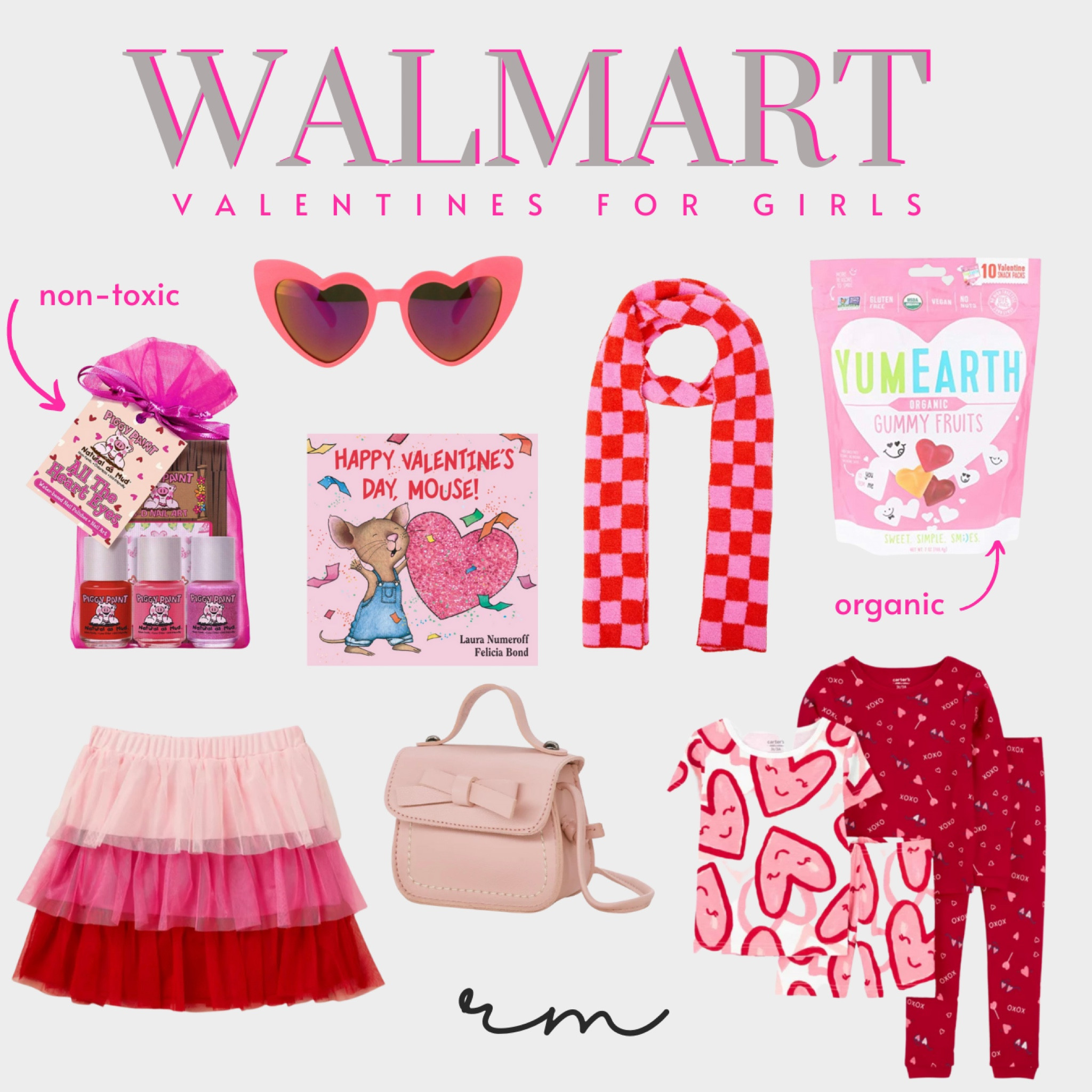 Walmart Valentines kids girls toddler for her pink red vday pajamas outfit ootd heart sunglasses non toxic nail polish organic candy lollipops fashion tiered tulle skirt girlie style gift basket

#LTKkids #LTKSeasonal #LTKunder50