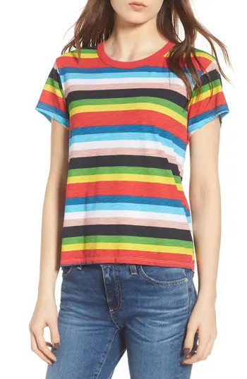 Women's Pam & Gela Rainbow Stripe Ringer Tee | Nordstrom