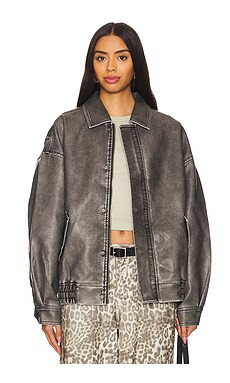 LIONESS Kenny Bomber Jacket in Slate from Revolve.com | Revolve Clothing (Global)