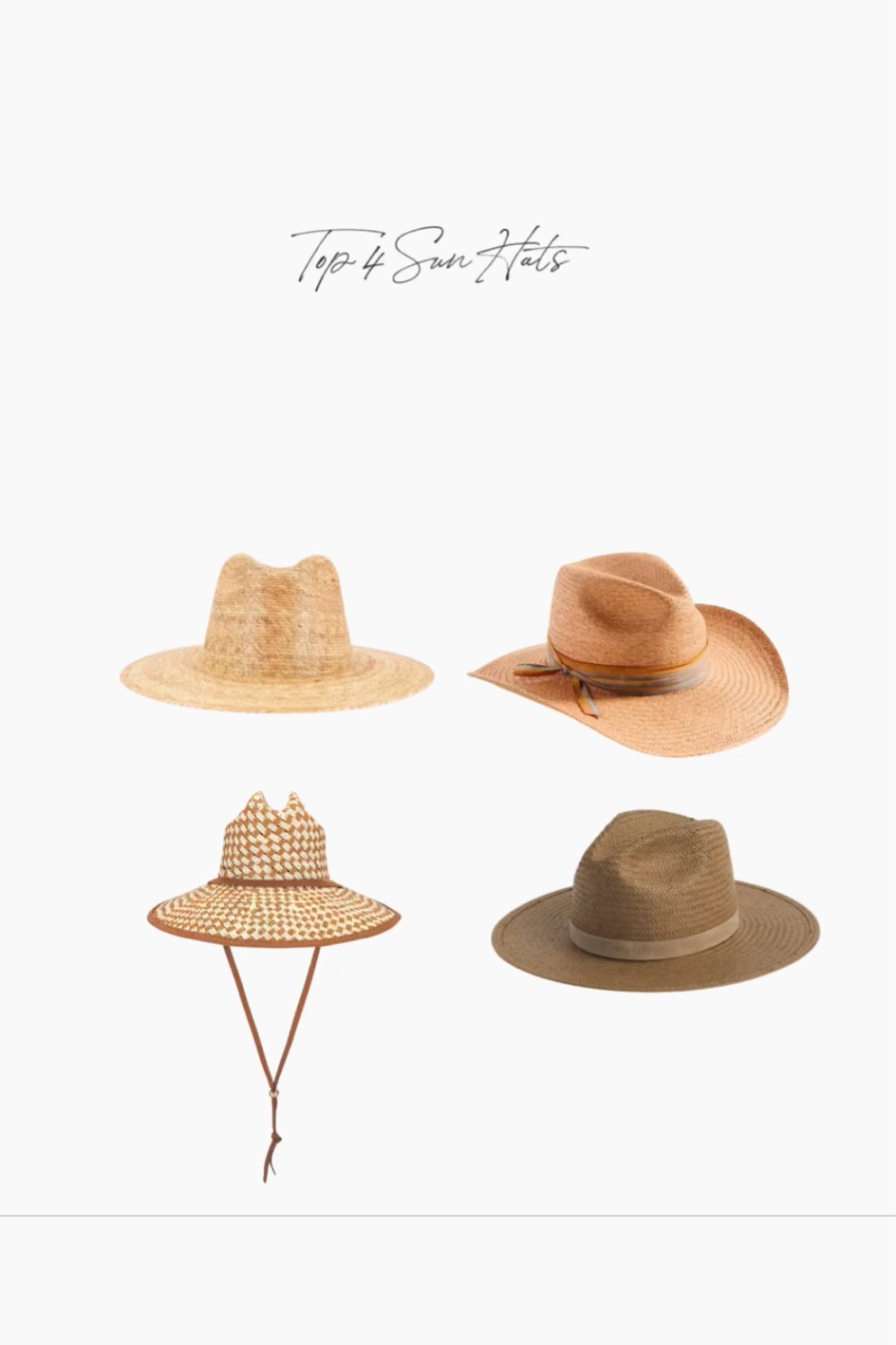 Top 4 sun straw hats 