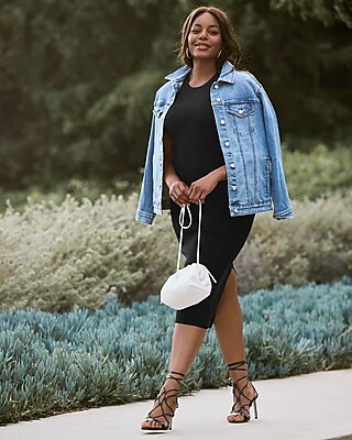 Medium Wash Boyfriend Denim Trucker Jacket | Express