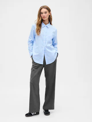 Recycled Mid Rise Easy Wide-Leg Pants | Gap Factory