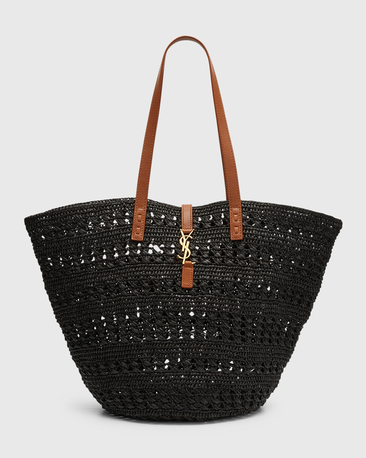 Panier Medium Raffia YSL Tote Bag | Neiman Marcus