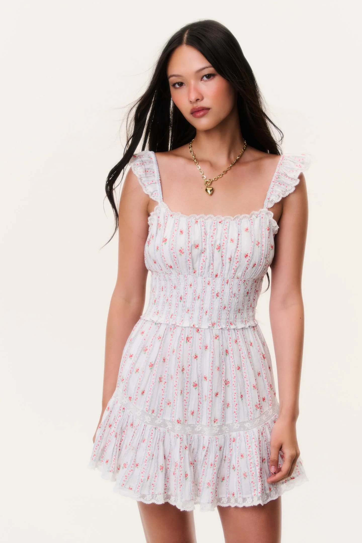 Maralina Cherry Stripe Mini Dress | LoveShackFancy
