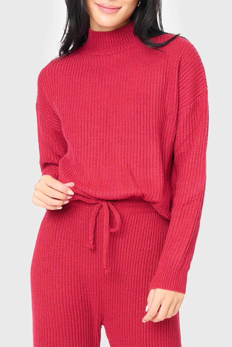 GIGI Funnel Neck Long Sleeve Cozy Ribbed Sweater | Gibson