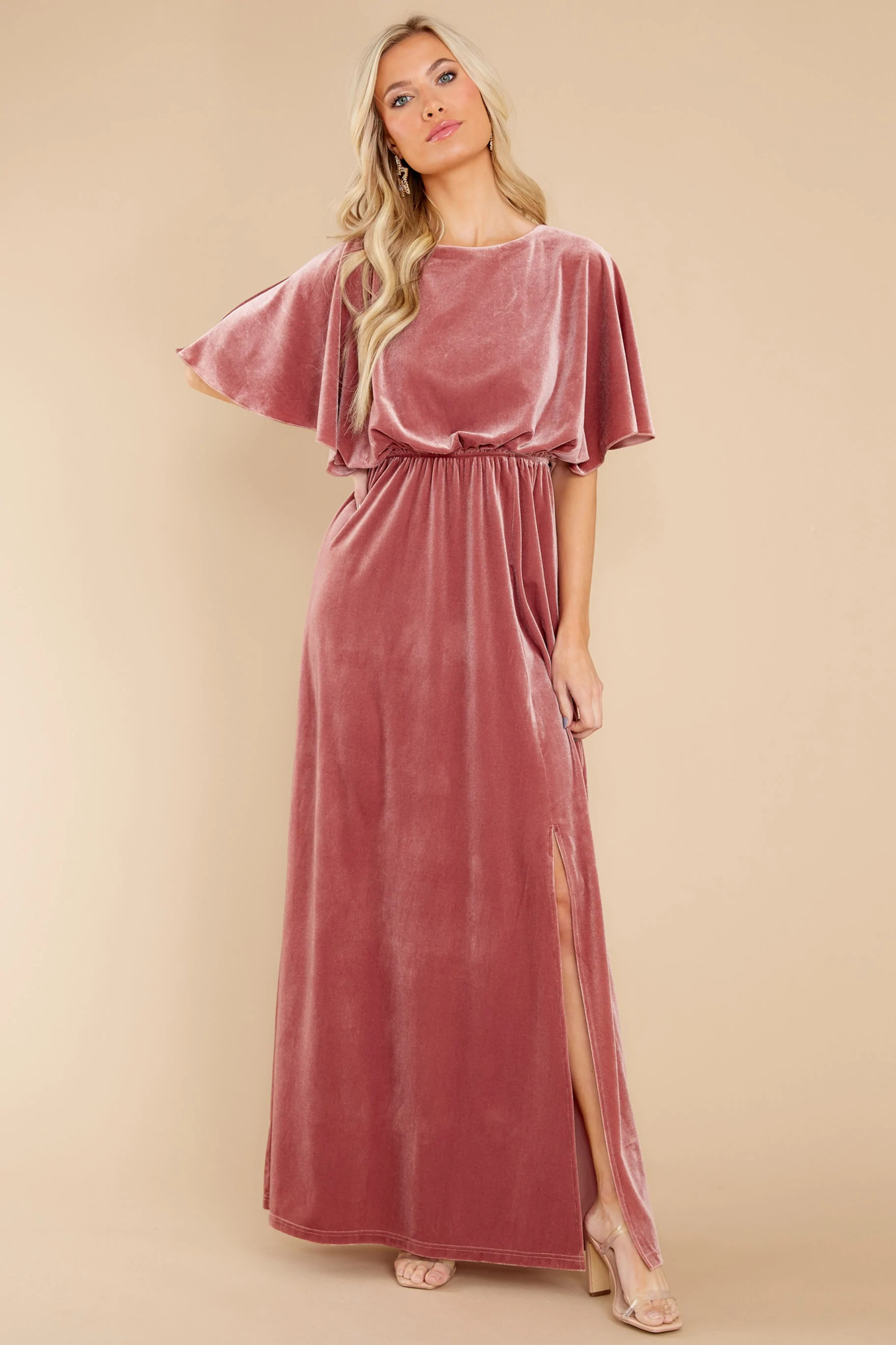 Ready For Tonight Mauve Velvet Maxi Dress | Red Dress 