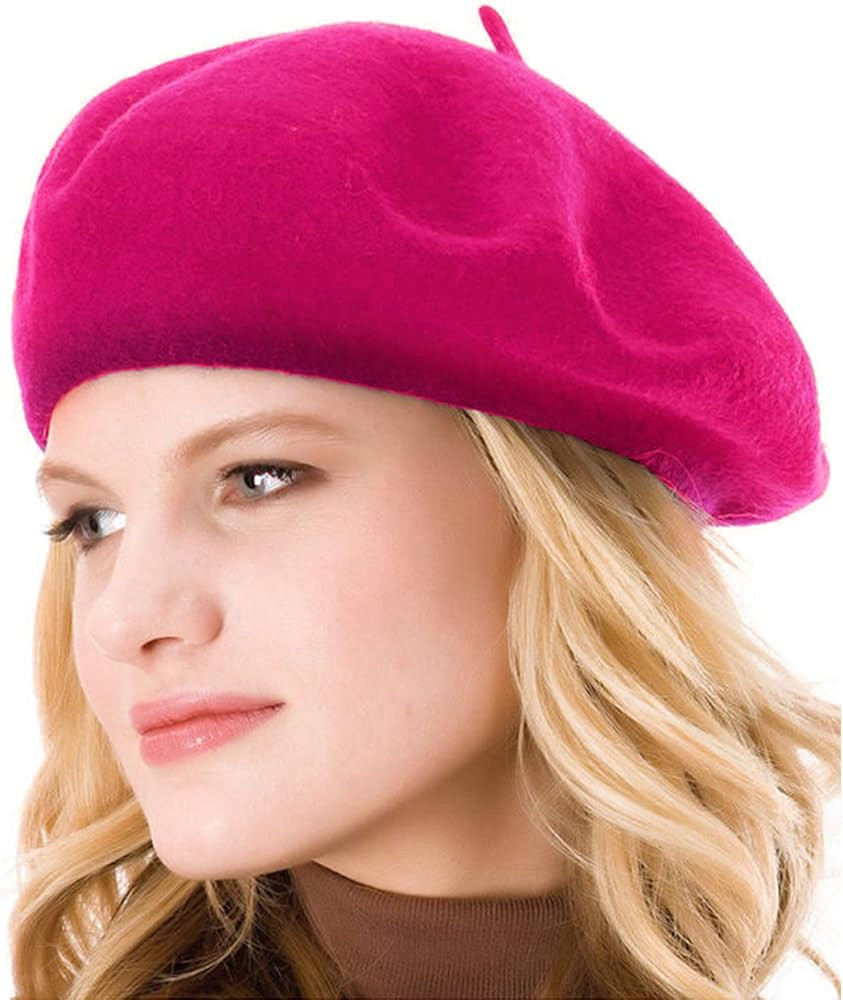 ICSTH French Beret - Wool Solid Color Womens Beanie Cap Hat | Amazon (US)