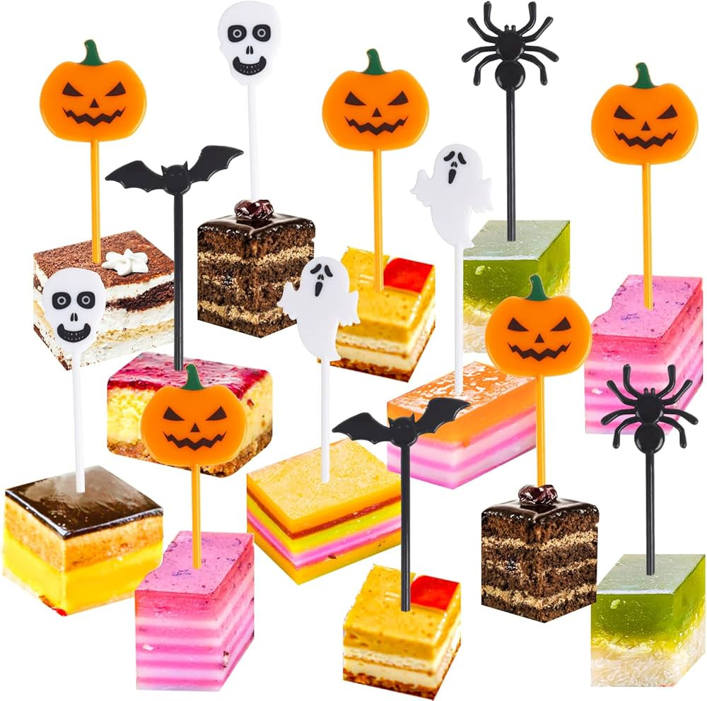 Halloween Animal Fruit Food Picks, 50 PCS Fruit Fork Cartoon Pattern Fruit Pick for Kids Holiday ... | Amazon (US)