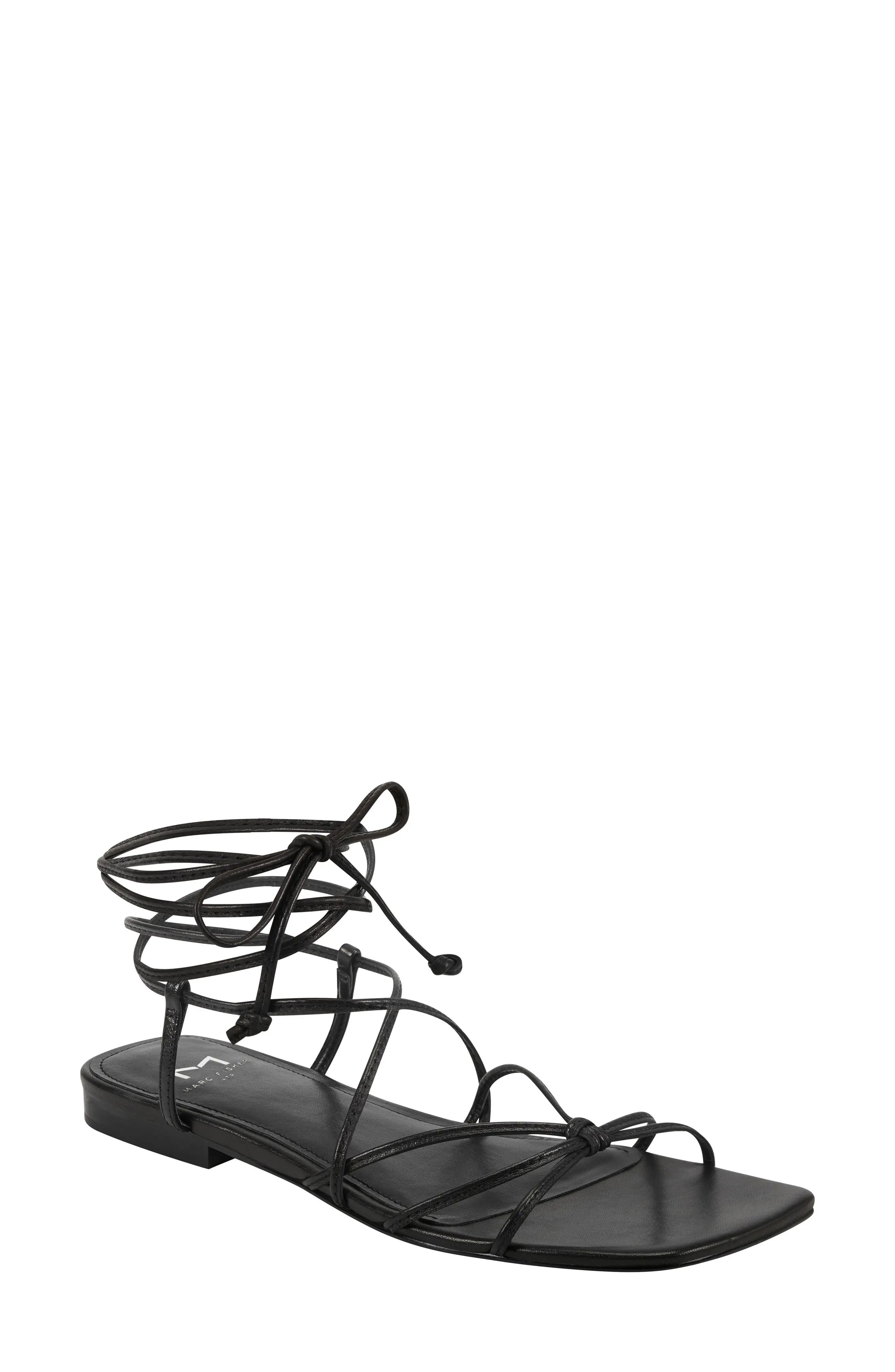 Women's Marc Fisher Ltd Marina Lace-Up Sandal, Size 8 M - Black | Nordstrom