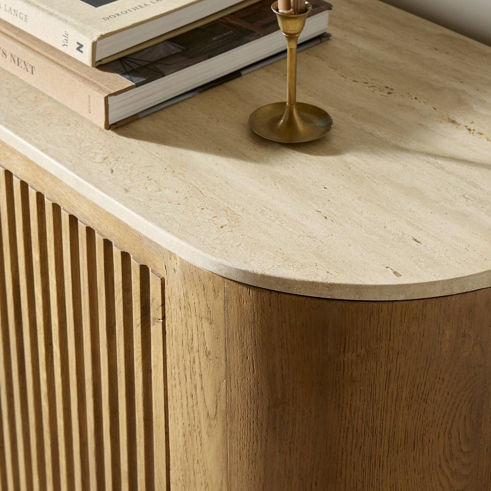 Caiphas Travertine Media Console (66") | West Elm (US)