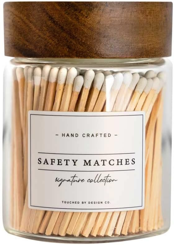 Touched By Design Co Signature Decorative Match Holder w Approx 150 White 3" Matches in a Jar | G... | Amazon (US)