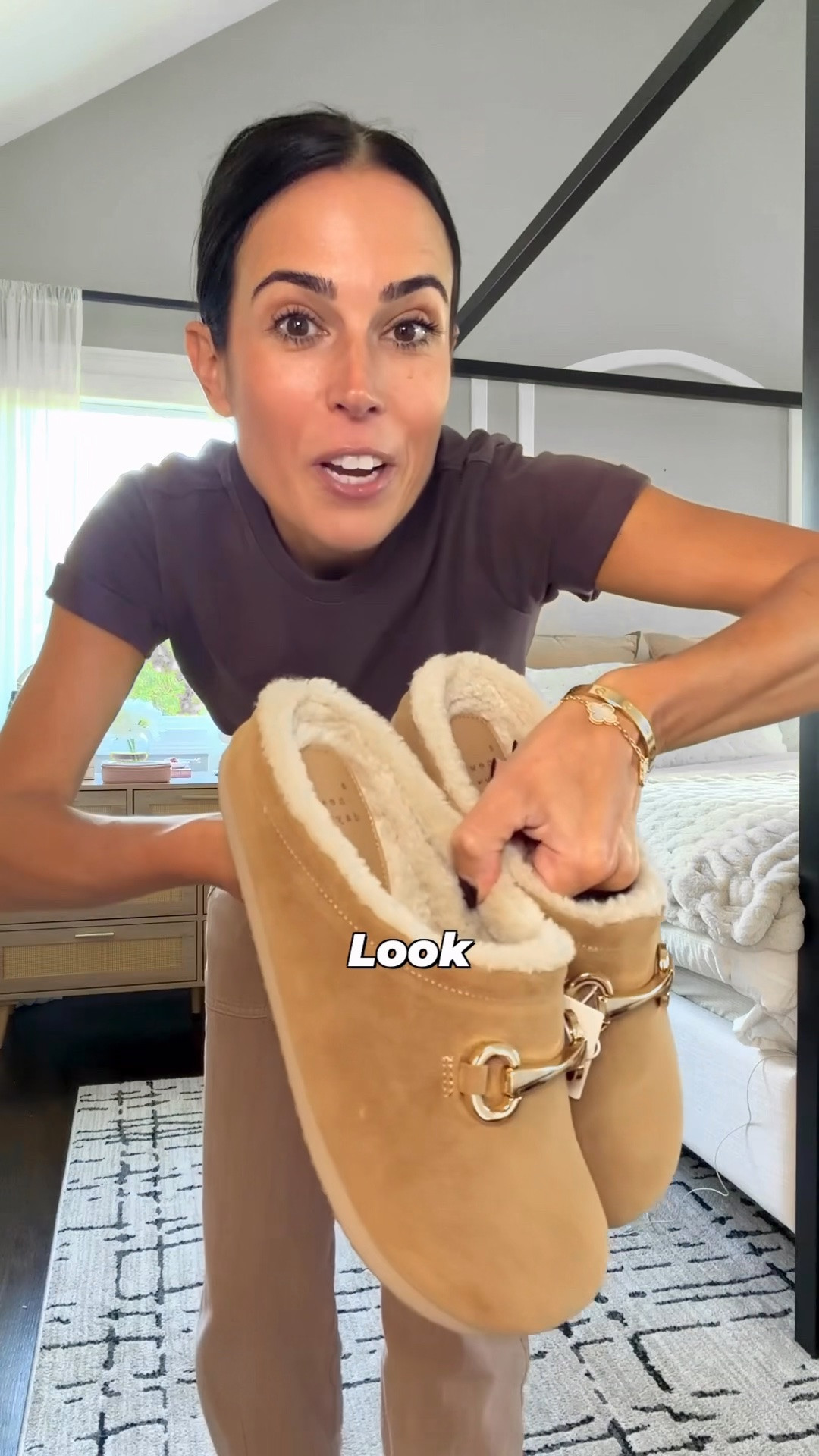 These $21 mules look designer 😍 My favorite find from today's Target haul — the gold hardware, the cozy lining… 20/10 🙌🏻

💌 type "HAUL" and I'll send the links!
🔗