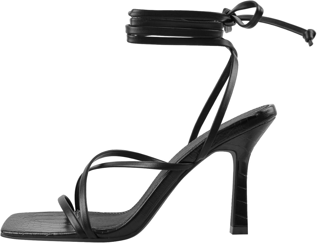 LISHAN Women's Stiletto High Heels Strappy Lace Up Sandals | Amazon (US)