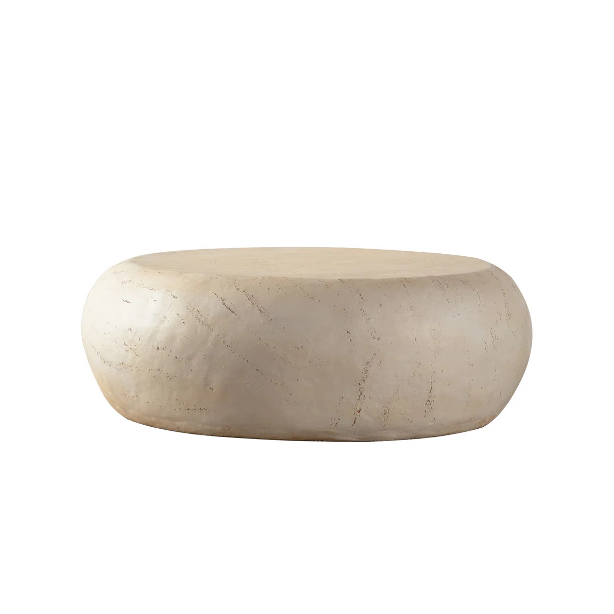 MgO Mid-Century Round Centre Coffee Table Vintage Faux Stone Sofa Pre-Modern Coffee Tables Beige ... | Wayfair North America