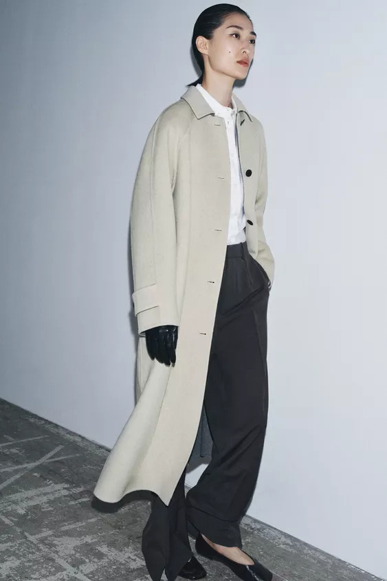 LANGER MANTEL AUS WOLLMISCHGEWEBE ZW COLLECTION LIMITED EDITION | Zara DE